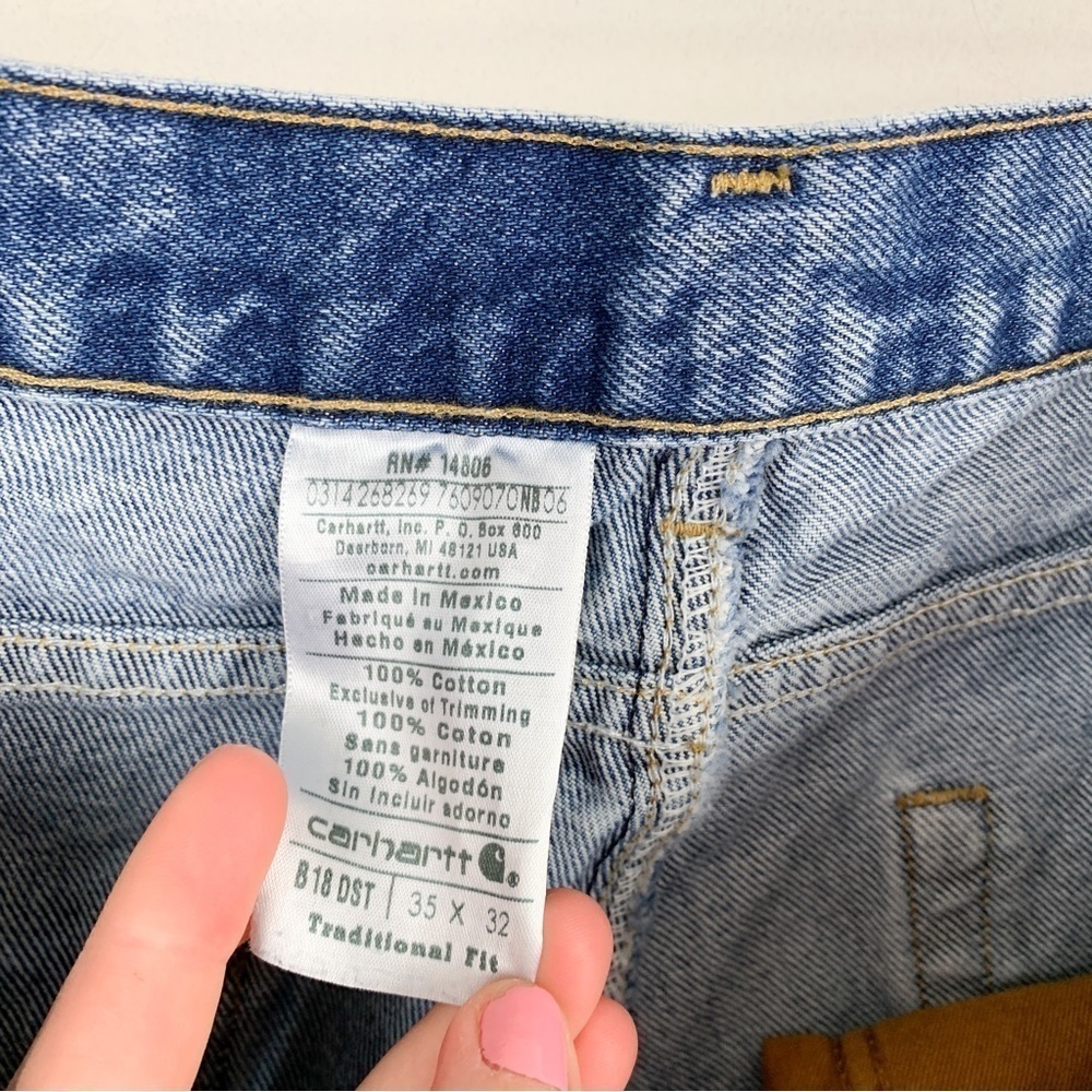 Vintage Carhartt Traditional Fit High Waisted Jeans Sz 35/32 - Picture 8 of 9